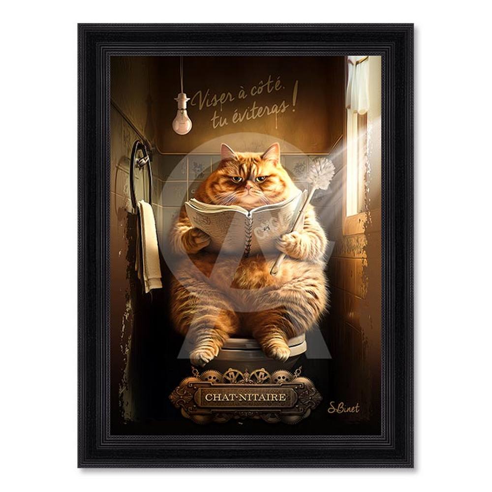 tableau_chat_nitaire_sylvain_binet_brosse_toilette_journal_animaux tableau Chat-Nitaire Sylvain Binet