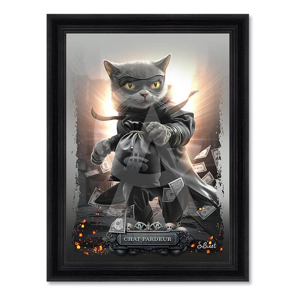 tableau_chat_pardeur_sylvain_binet_chaparder_vols_argents_billets Tableau Chat-Pardeur Sylvain Binet