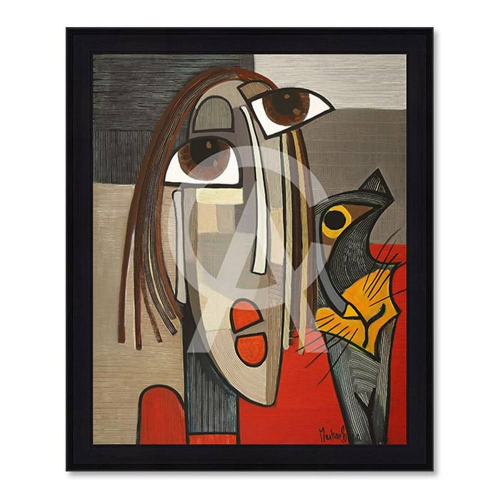 Tableau Chat Rouge Martine Gonnin