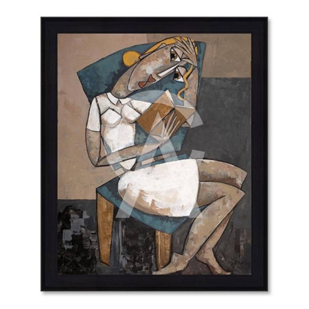 Tableau la Liseuse Bleue Martine Gonnin