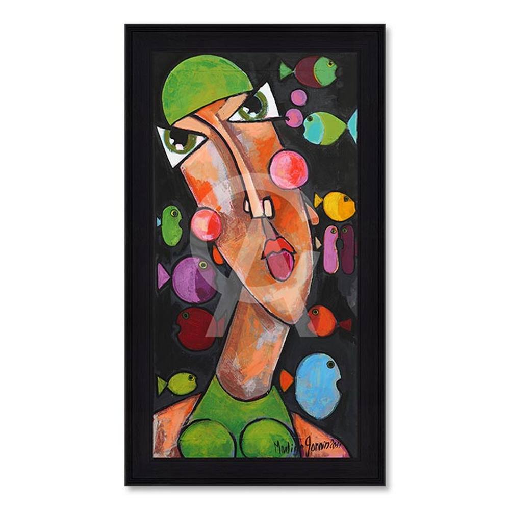 Tableau la Tête dans l'Aquarium Martine Gonnin