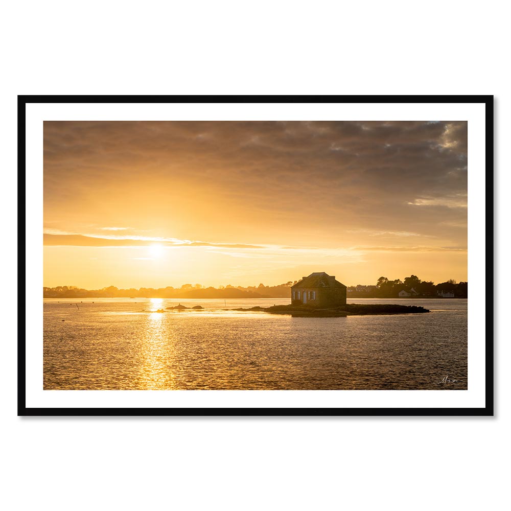 tableau_saint_cado_coucher_de_soleil_rivrin_maison_milieu_eau_poseidon_vagues Tableau Saint Cado Coucher de Soleil