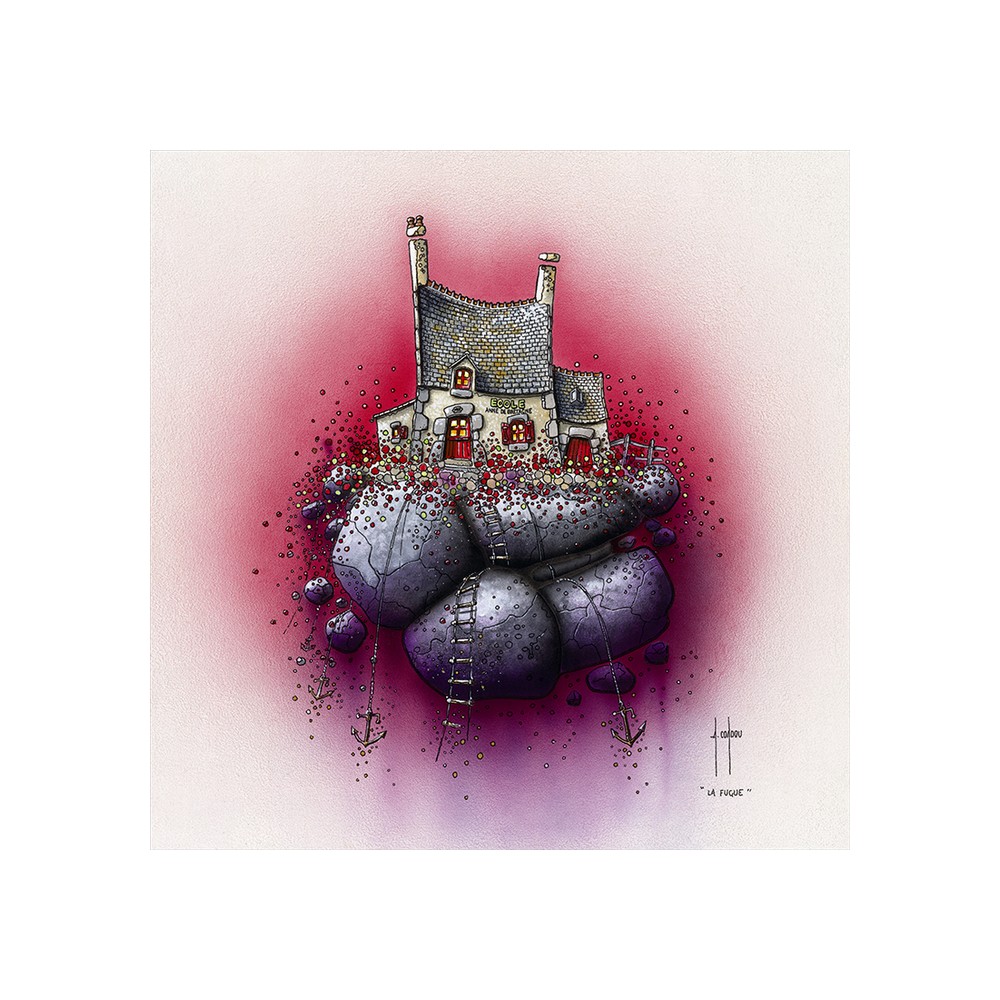 affiche_coadou_la_fugue_architecture_maison_rose_mauve_objet_decoratif_salon_ac-0979 affiche coadou la fugue