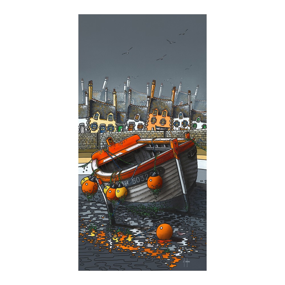 Affiche Reflet 1 Bateau Orange