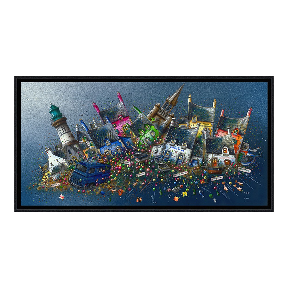 cadre_alain_coadou_ty_glaz_peinture_colores_maisons_village_ac-0957 Cadre Alain Coadou Ty Glaz