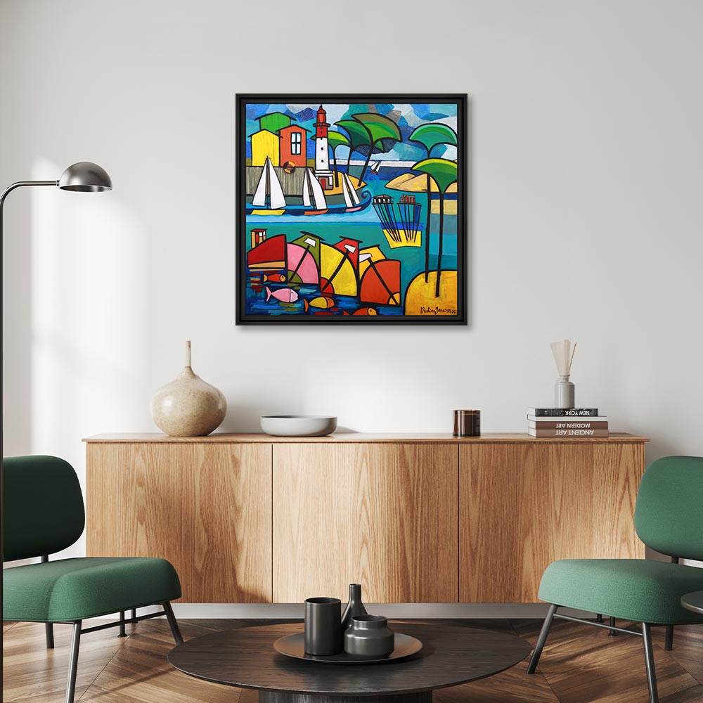 cadre_martine_gonnin_couleurs_bassin_arcachon_objet_decoratif_salon_ile_mer_sable Cadre Martine Gonnin Couleurs Bassin