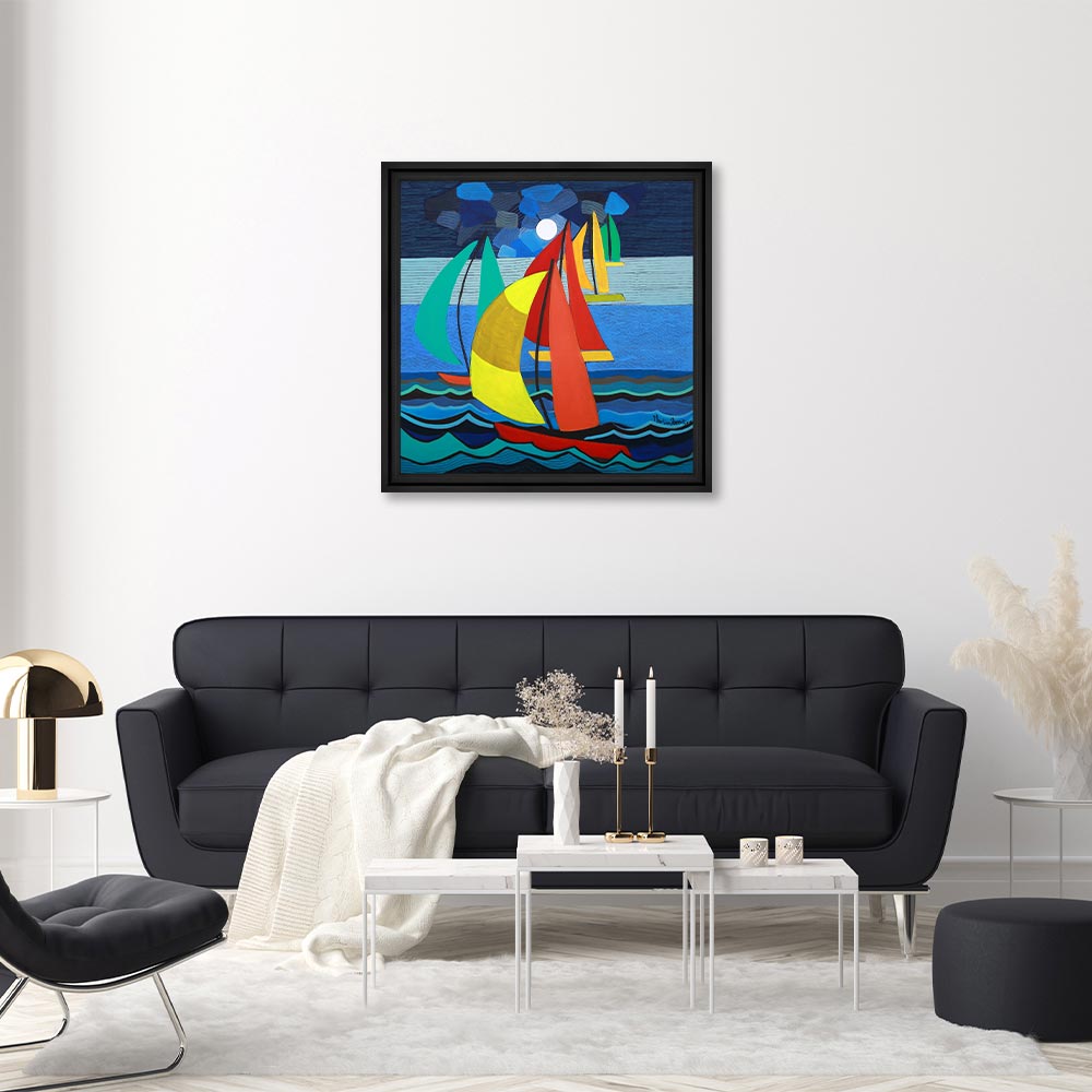 cadre_martine_gonnin_voiliers_de_lune_deco_salon_original_mer Cadre Martine Gonnin Voiliers de Lune