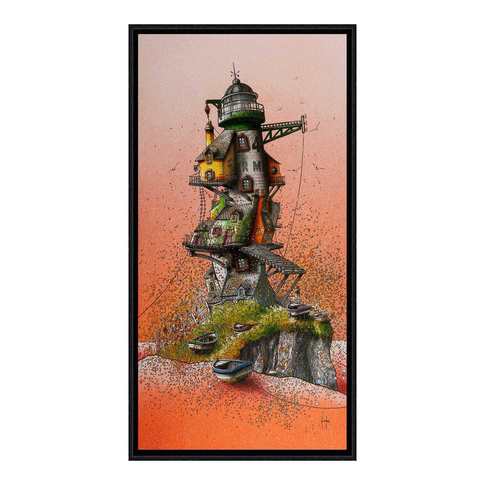 tableau_maisons_sur_le_phare_alain_coadou_peinture_objet_decoratif_entree_ac-0947 Tableau Maisons sur le Phare