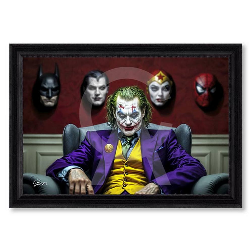 tableau_alexandre_granger_the_masks_joker_spiderman_superman_wonderwoman_batman Tableau alexandre granger The Masks