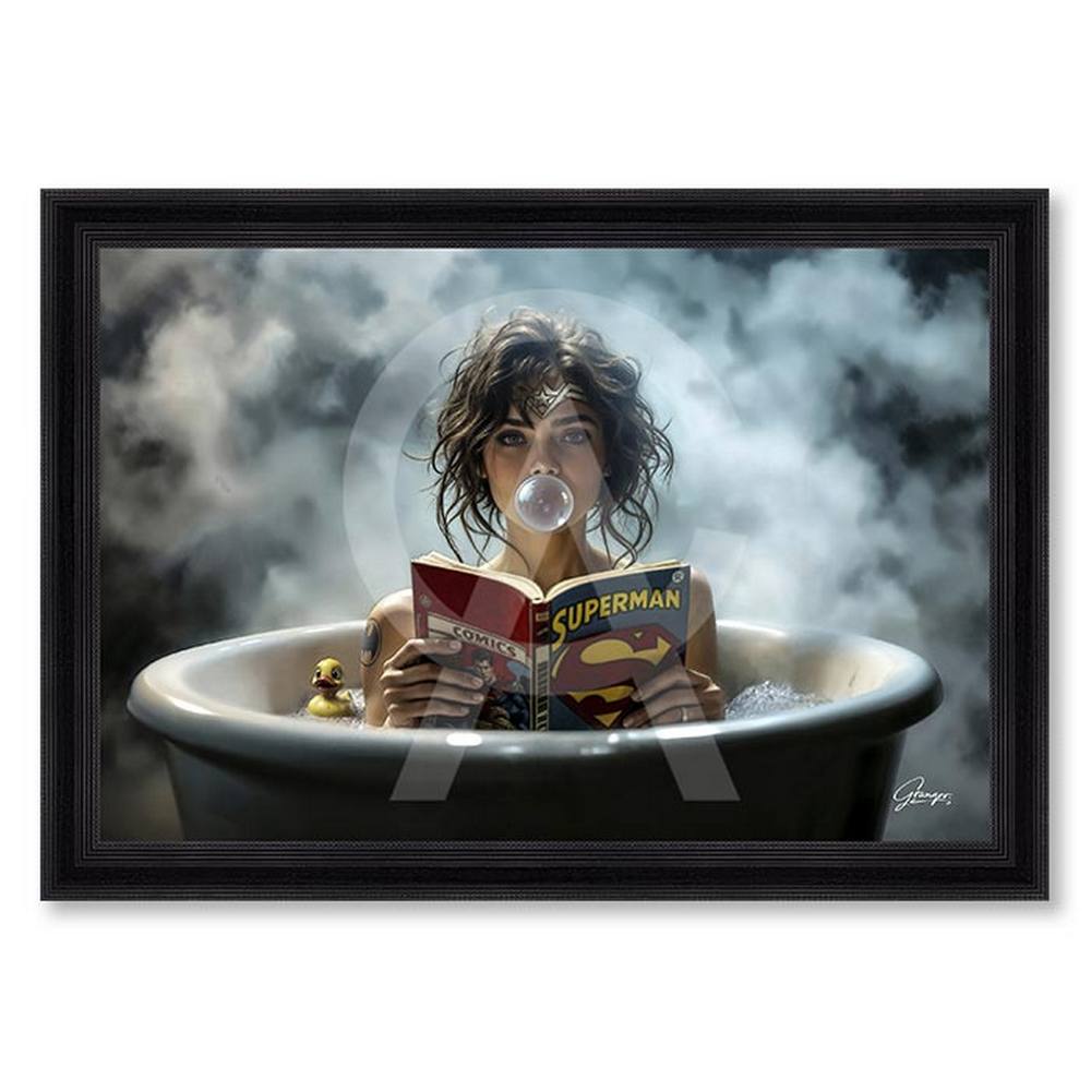 tableau_alexandre_granger_wonder_bath_fille_douche_chewing_gum_bande_dessine tableau alexandre granger Wonder Bath