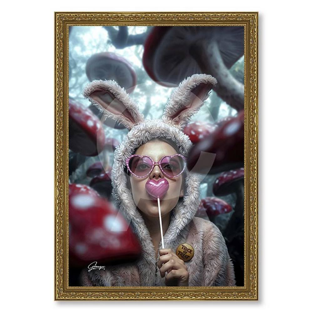 tableau_trick_or_treat_alexandre_granger_cadre_or_champignons_venimeux tableau Trick or Treat alexandre granger