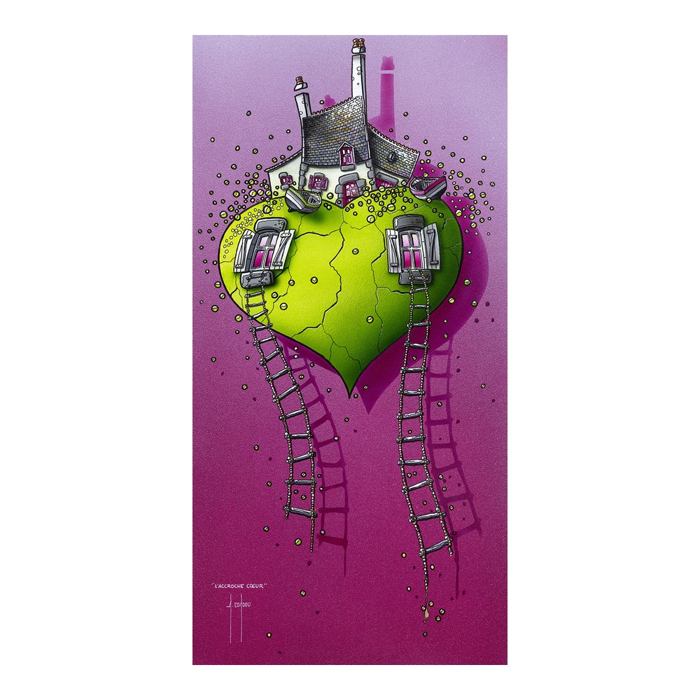 affiche_l_accroche_coeur_alain_coadou_maison_mauve_vert_ac-1000 Affiche l'Accroche Cœur Alain Coadou