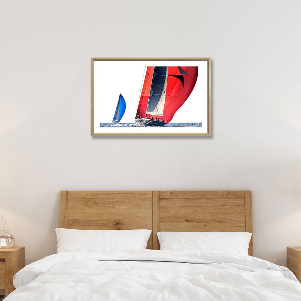 decoration_chambre_cohen_voiliers_sous_spi_bateaux_bleu_rouge décoration chambre cohen Voiliers Sous Spi