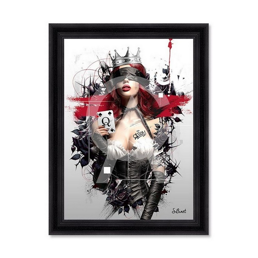 tableau_dame_de_pique_sylvain_binet_cartes_jeux_queen_femme tableau Dame de Pique sylvain binet