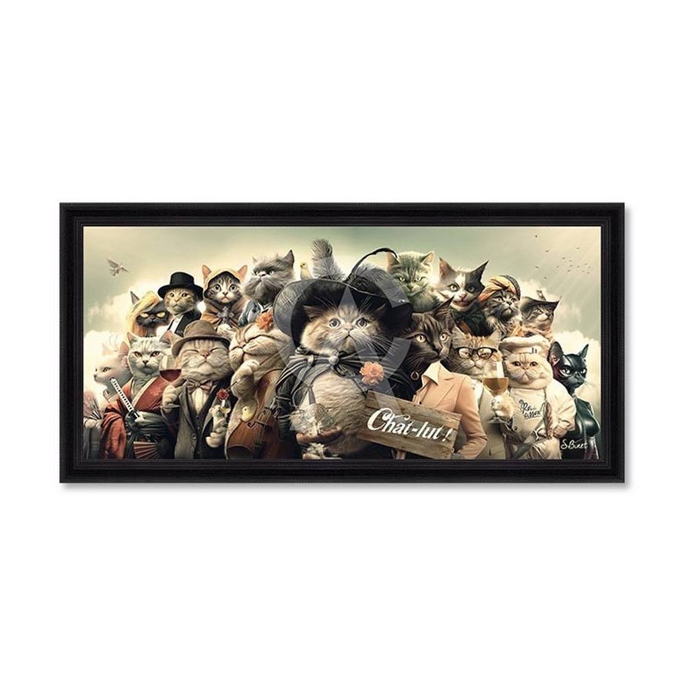 tableau_pano_chats_sylvain_binet_chatlut_felins_objet_decoratif_salon tableau Pano Chats sylvain binet