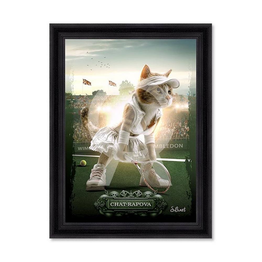 tableau_sylvain_binet_chat_rapova_tennis_sport_femme_roland_garros_paris tableau sylvain binet Chat-Rapova