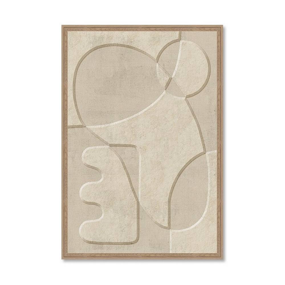 Cadre Abstrait Beige Formes Organiques
