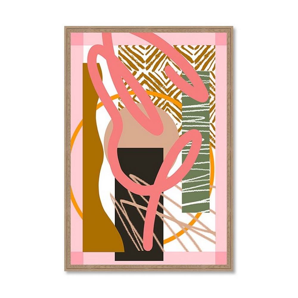 cadre_abstrait_colore_rose_vert_evoa_design_caf_25067_style_patchwork_moderne_scandinave Cadre Abstrait Coloré Rose Vert