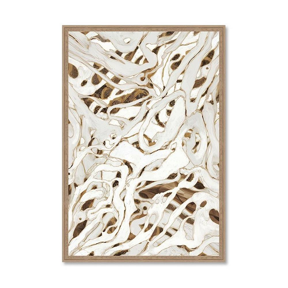 Cadre Contemporain Abstrait Marron Beige