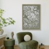 Cadre Déco Floral Blanc Style Broderie