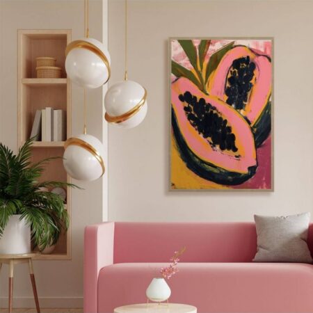 Cadre Déco Papaye Rose Evoa Design