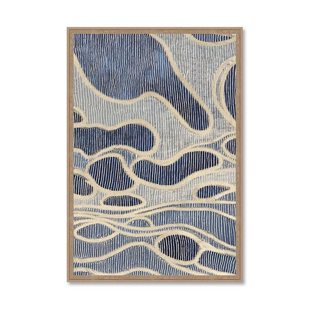 Cadre Design Abstrait Bleu Beige Evoa Design