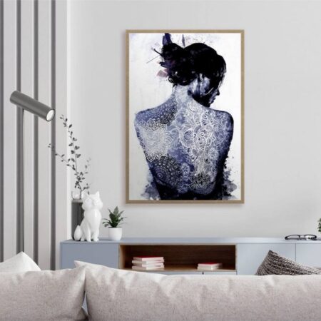 Cadre Femme Dos Nu Bleu