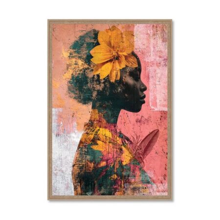 Cadre Femme Fleurs Oranges Evoa Design