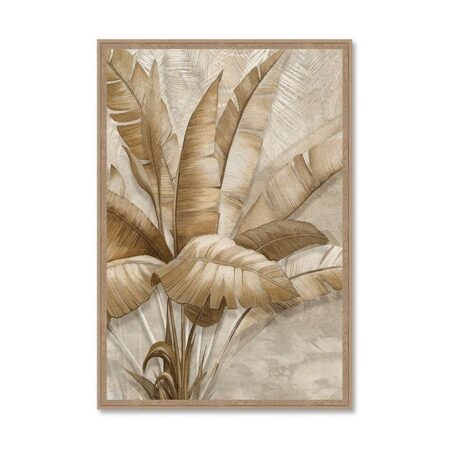 Cadre Feuilles Bananier Beige Evoa Design