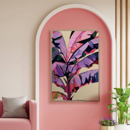 Cadre Feuille Bananier Mauve Evoa Design