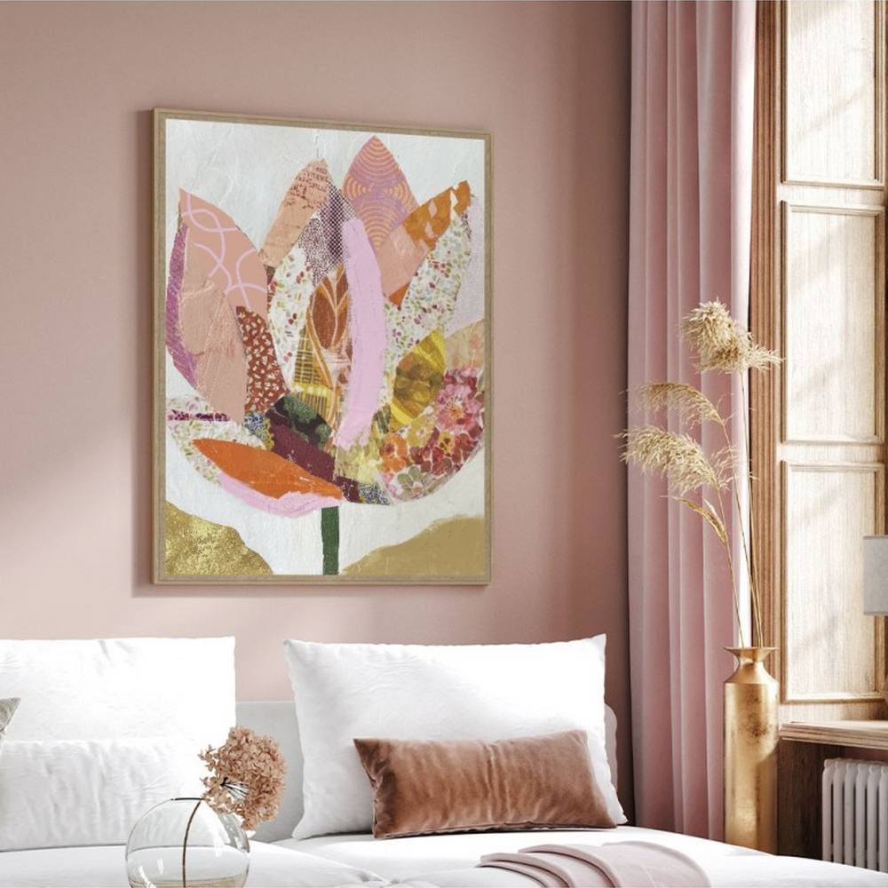 cadre_fleur_patchwork_rose_evoa_design_caf_25054_decoration_chambre_zen Cadre Fleur Patchwork Rose Evoa Design