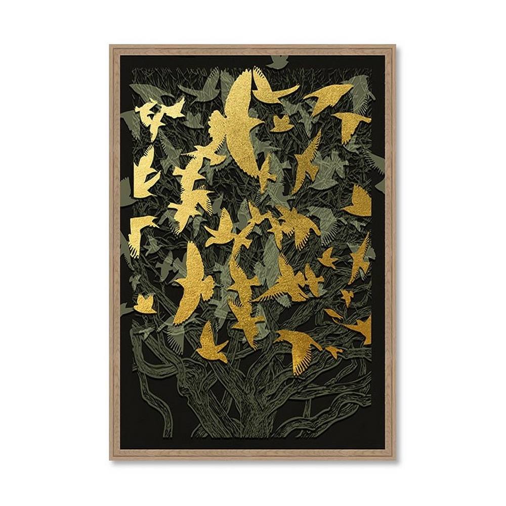 cadre_oiseaux_dores_evoa_design_caf_25037_arbre_envol_vert Cadre Oiseaux Dorés Evoa Design
