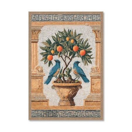 Cadre Oranger et Oiseaux Evoa Design