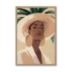 Cadre Portrait Femme Chapeau et Palmier
