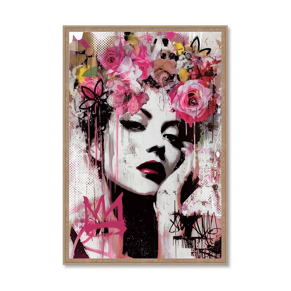 Cadre Portrait Femme Couronne Fleurs Evoa Design