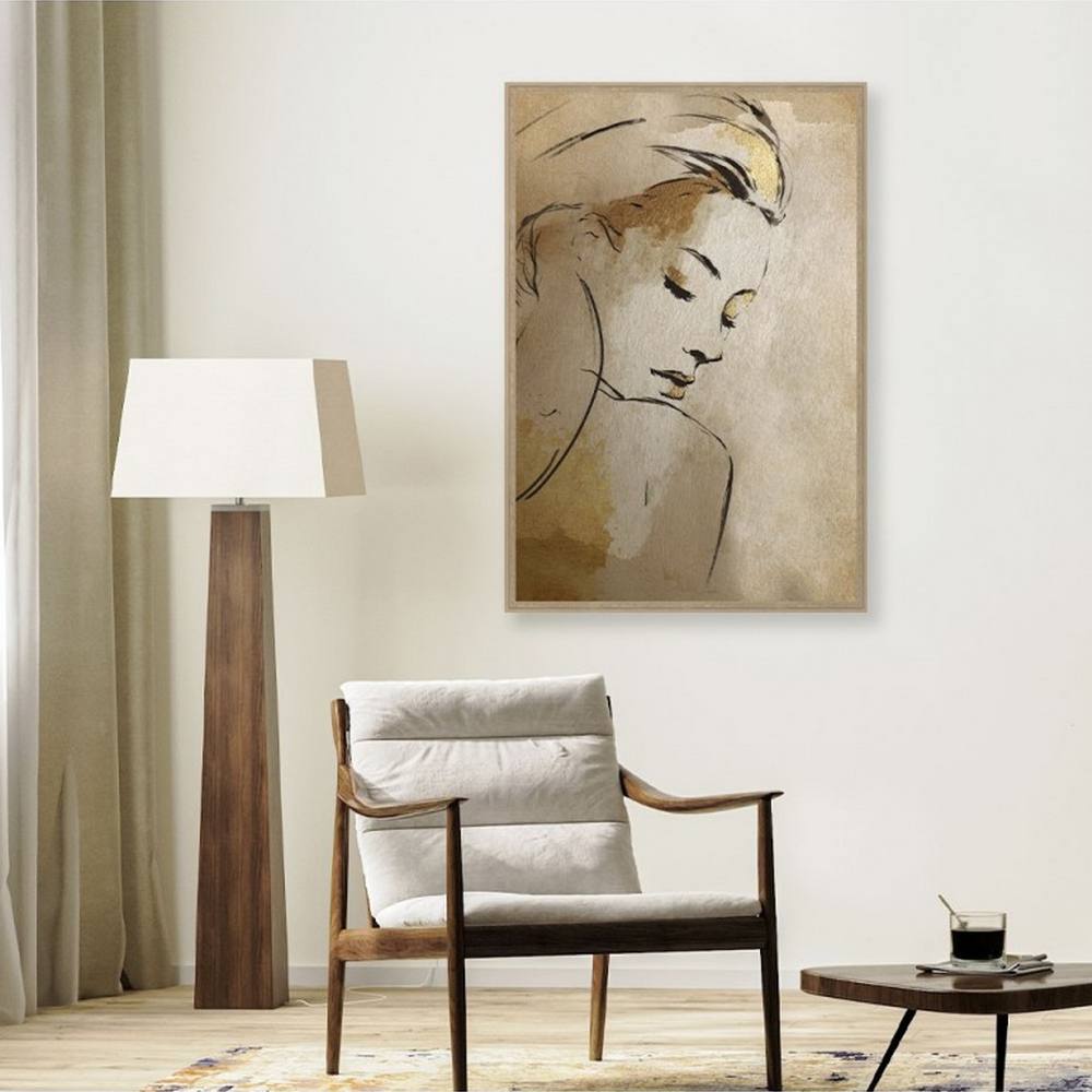 cadre_portrait_femme_dore_beige_evoa_design_caf_25062_yeux_fermes Cadre Portrait Femme Doré