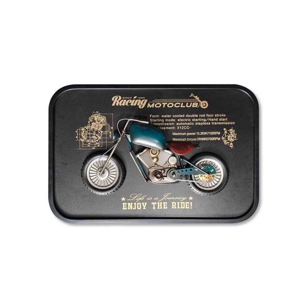 Déco Métal Moto Verte