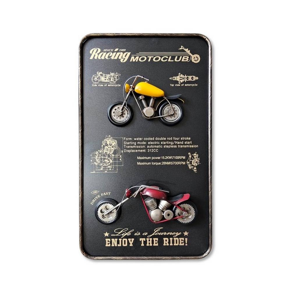 Déco Murale 2 Motos Rouge & Jaune