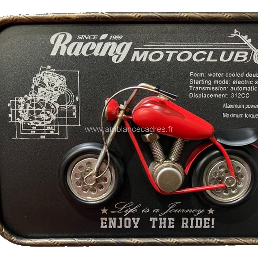 déco murale petite moto rouge