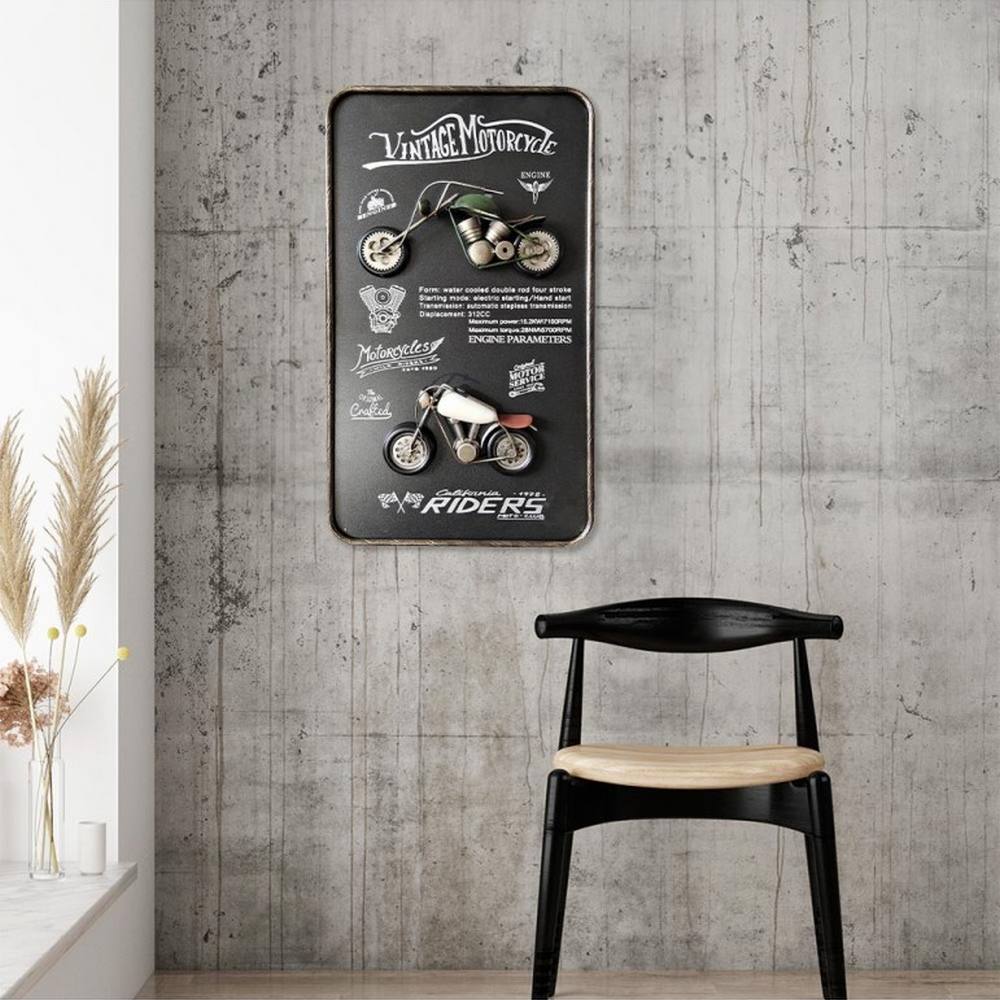 décoration intérieur sculpture métal 2 motos