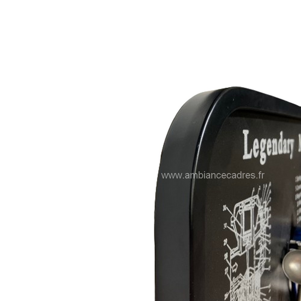 encadrement moto bleu verte