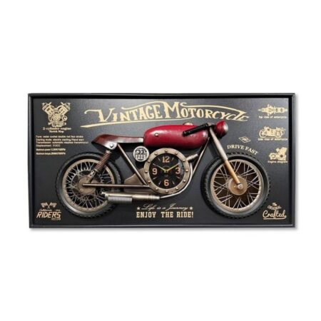 Horloge Déco Moto Rouge