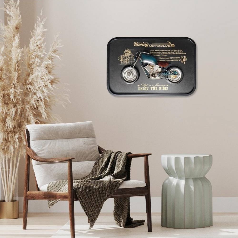 idée cadeau Déco Métal Moto Verte