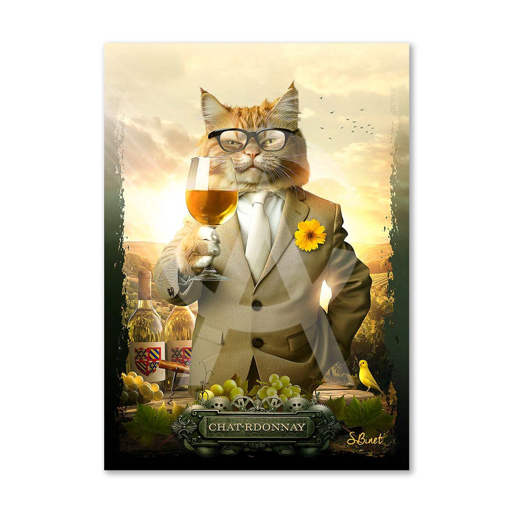 impression_alu_chat_rdonnay_decoration_cave_a_vin_vignoble_animaux Impression alu chat rdonnay