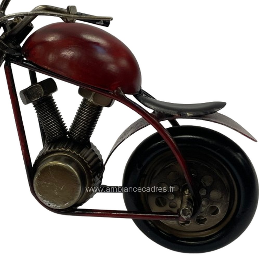objet décoratif petite moto rouge à poser