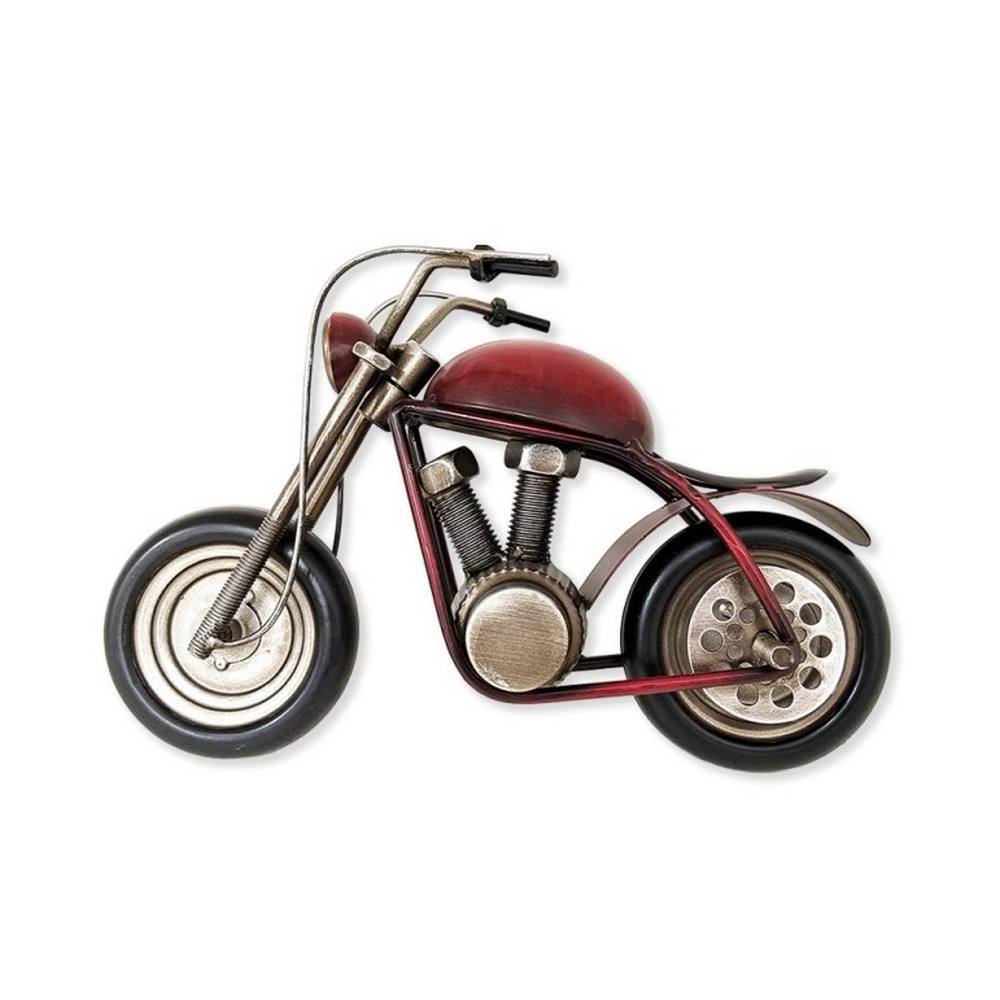 Petite Moto Rouge à Poser Métal