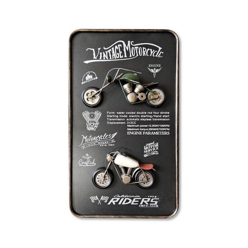 Sculpture Métal 2 Motos Blanche & Verte