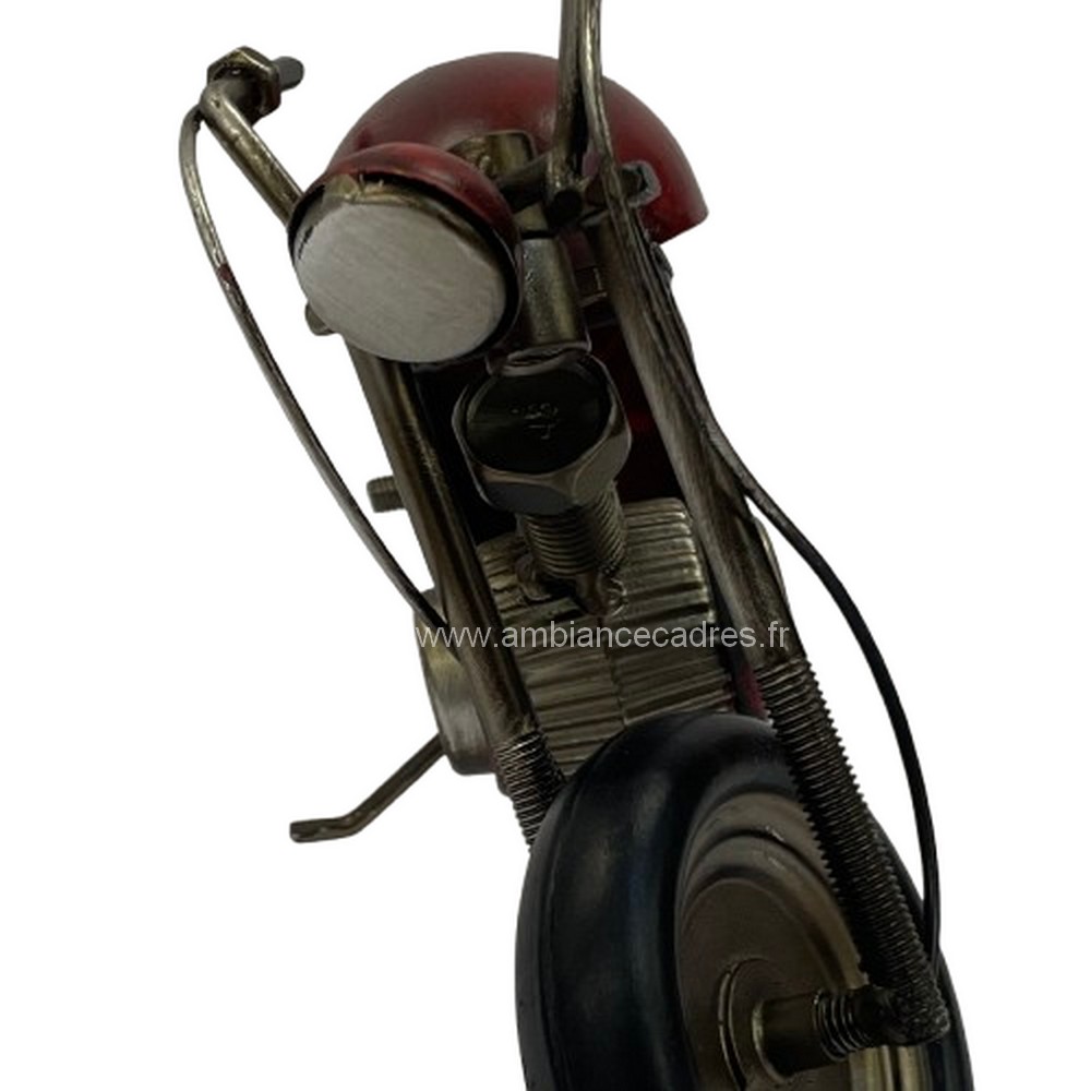 sculpture petite moto rouge à poser