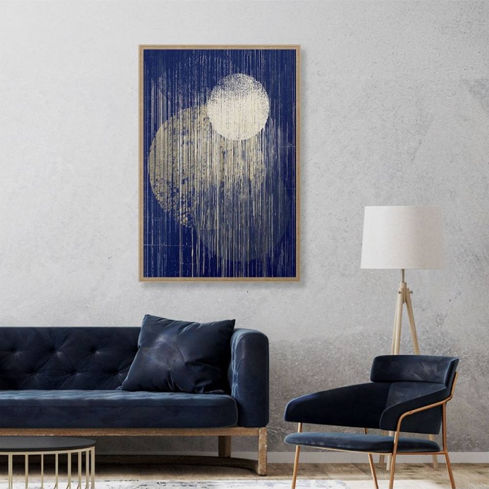 Tableau Abstrait Blanc Bleu Beige