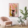 Tableau Abstrait Patchwork Rose